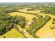 Aerial view of expansive land with mature trees surrounding the property's border, and ample space for outdoor activities at 4275 Herman Sipe Rd, Conover, NC 28613