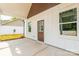 Spacious back patio features window and exterior door at 512 North Mulberry St, Cherryville, NC 28021