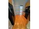 This kitchen offers wood cabinets, dark countertops, and a view to the outside at 514 W 10Th St # 403, Charlotte, NC 28202