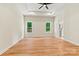 Beautiful primary bedroom with tray ceiling and ensuite bathroom entrance at 6249 Hayden Dr, Hickory, NC 28601