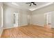 Large bedroom with ensuite bathroom and walk-in closet entrances at 6249 Hayden Dr, Hickory, NC 28601