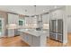 Bright kitchen features a large island, stainless appliances, and stylish backsplash at 6249 Hayden Dr, Hickory, NC 28601