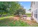 View of a backyard with a patio, grill, and wooden fence at 6922 Brandon Chase Ln, Concord, NC 28025