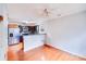 Open-concept kitchen, featuring stainless steel appliances and adjacent dining area at 6922 Brandon Chase Ln, Concord, NC 28025