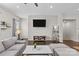 Living room with sleek entertainment center and modern furnishings at 9620 Ainslie Downs St, Charlotte, NC 28273