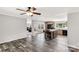 Open concept living area featuring the kitchen, living room, and dining area at 159 Blackmon Pond Rd, Lancaster, SC 29720