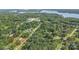 Aerial view of the property with a red outline, showing surrounding trees and neighborhood at 1593 Bloomfield Rd, Rock Hill, SC 29732