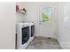 Functional laundry room with modern washer and dryer units, plus convenient outdoor access at 1593 Bloomfield Rd, Rock Hill, SC 29732