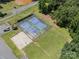 Aerial shot of tennis and basketball courts for the community at 179 Delwood Ct, Mount Gilead, NC 27371