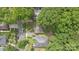 Serene aerial view of the home, showcasing mature trees and neighborhood streets in a verdant setting at 2130 Chesterfield Ave, Charlotte, NC 28205