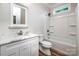 Bathroom featuring a shower over bath, and white vanity at 240 Mark Ryan Ln, Dallas, NC 28034