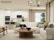 Open-concept living area with modern furnishings and integrated kitchen at 2837 Morning Song Way, Lancaster, SC 29720