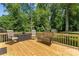 Outdoor deck features wood flooring, ample seating, and a serene wooded backdrop at 308 Home Rd, Salisbury, NC 28147
