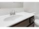 This bathroom features a bright white sink and vanity with a brushed nickel faucet at 4060 Beacon Ave # 148, Monroe, NC 28110