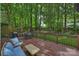 Relaxing outdoor deck with comfortable seating, ideal for enjoying the serene backyard at 5179 Poplar Glen Dr, Matthews, NC 28104