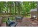Outdoor deck perfect for dining and entertaining, surrounded by lush greenery at 5179 Poplar Glen Dr, Matthews, NC 28104