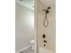 Shower with updated fixtures, tile walls, and coordinated fixtures at 5817 Rocky Mount Ct, Charlotte, NC 28214