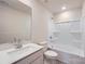 A full bathroom featuring a shower-tub, mirror and vanity with sink, and a toilet at 6331 Fairfax Ct, Maiden, NC 28650