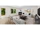 Bright living room features a fireplace, and is decorated with modern furniture and light-colored walls at 6340 Green Vista Ct, Charlotte, NC 28212