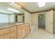 Bathroom with spacious vanity, toilet, linen closet and doorway that enhances the space and function at 639 Panther Point Trl, Richfield, NC 28137