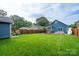 Lush backyard featuring a private fence, manicured lawn, and charming shed, perfect for relaxation at 1008 Vanizer St, Charlotte, NC 28208