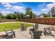 A backyard with a fire pit and ample seating at 113 Prince St, Belmont, NC 28012