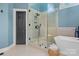 Modern bathroom with a glass shower, sleek bathtub, and stylish fixtures, creating a spa-like atmosphere at 116 Ivy Hollow Ln, Mooresville, NC 28117