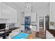 Dual-purpose office/craft room features great storage and bright modern lighting at 116 Ivy Hollow Ln, Mooresville, NC 28117