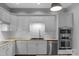 Modern kitchen with granite countertops, stainless steel appliances, and white cabinets at 1500 Pecan Ave, Charlotte, NC 28205