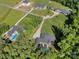 Panoramic aerial view of the property showcasing the home's setting and neighborhood at 2122 Goose Creek Farm Ln, Indian Trail, NC 28079