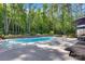 Inviting in-ground pool with stylish lounge chairs and landscaped surroundings at 2122 Goose Creek Farm Ln, Indian Trail, NC 28079