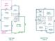 Detailed floor plan outlining dimensions for the first and second floors of a home at 214 Hidden Lakes Rd, Statesville, NC 28677