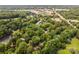 Aerial view showcasing the lush greenery surrounding homes, roads, and ponds in the community at 3041 Shallowood Ln, Charlotte, NC 28277