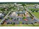 Aerial view of a local Aldi grocery store and parking lot on a sunny day at 4024 Town Center Rd, Harrisburg, NC 28075