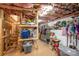 Finished basement with wooden shelving, storage space and exposed insulation in ceiling at 4441 Jim Wise Rd, Lincolnton, NC 28092