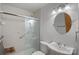 Bright bathroom with walk-in shower, updated fixtures, and accessibility features at 807 Claremont Rd, Charlotte, NC 28214