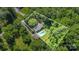 Aerial view of property and outline of land showing surrounding neighborhood at 114 Larkfield Dr, Waxhaw, NC 28173