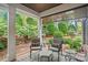 Cozy covered patio with comfortable seating and a view of the lush backyard at 23 Tanglewood Rd, Clover, SC 29710