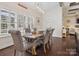 Dining area with wood table, upholstered chairs, and natural light from large windows with plantation shutters at 237 Garvin Rd, McConnells, SC 29726