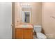 Bathroom featuring vanity with mirror and lighting, and toilet at 322 Cottonwood Park Dr, Charlotte, NC 28214
