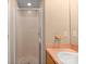 Bathroom featuring standing shower with partial glass door and vanity at 322 Cottonwood Park Dr, Charlotte, NC 28214