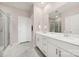 Bathroom featuring a double sink vanity and a framed mirror at 4420 Bright Rd, Charlotte, NC 28214