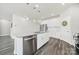 Bright kitchen island featuring granite countertops, stainless steel dishwasher, and modern fixtures at 4420 Bright Rd, Charlotte, NC 28214