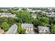 An aerial view of a townhome community surrounded by lush trees and a cityscape in the background at 4854 S Hill View Dr, Charlotte, NC 28210