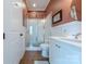 Modern bathroom featuring a glass-enclosed shower, white subway tile, and a stylish vanity with ample storage at 5256 Meadowcroft Way, Fort Mill, SC 29708
