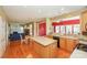 Open kitchen design with central island and views into the cozy living room at 6873 Lakecrest Ct, Denver, NC 28037