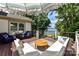 Relaxing deck area with comfortable seating, stylish decor, and a picturesque view of the lake at 7010 Coventry Ct, Tega Cay, SC 29708