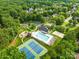 Aerial shot of the community pool, tennis courts, and playground, showing ample parking at 9514 Hayenridge Ct, Huntersville, NC 28078