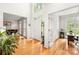 Bright foyer with hardwood floors, high ceilings, and views into adjoining living spaces at 9514 Hayenridge Ct, Huntersville, NC 28078