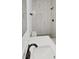 Bathroom with a marble tiled shower, modern vanity and a sleek white countertop at 103 Wadesborough Pl, Wadesboro, NC 28170